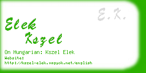 elek kszel business card